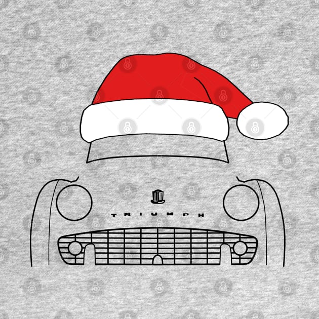 Triumph TR3 classic car Christmas hat edition black by soitwouldseem